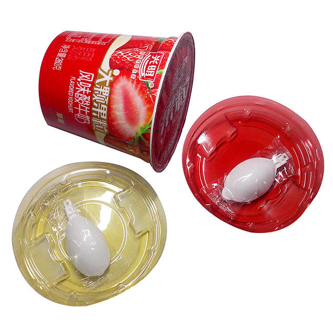 Round Disposable Plastic Yogurt Cups With Spoon 1.5 20grams