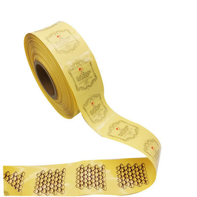 Yellow Durable Printed Plastic Sausage Casings with No Smell