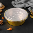 ISO SGS Gold Aluminium Foil Container With Lid Non Toxic