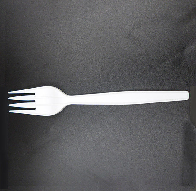 Restaurants PLA Biodegradable White Plastic Fork 3.7g No Pollution