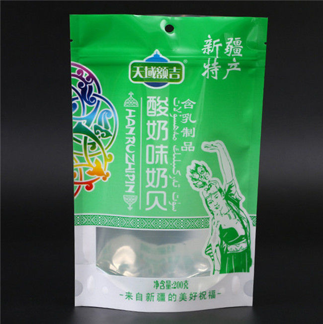 Vacuum Shrink 200g Stand Up Zipper Pouch Bags With Window