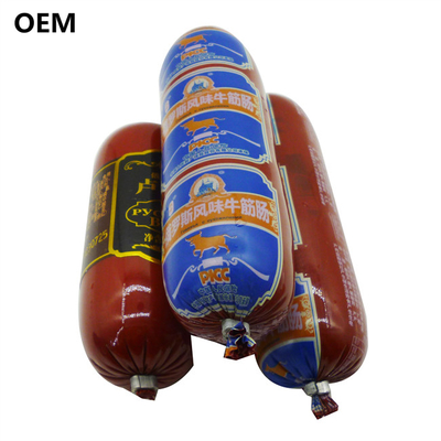 Unscented Food Grade Sausage Plastic Casings Custom Flexography Printing Logo Color Casings