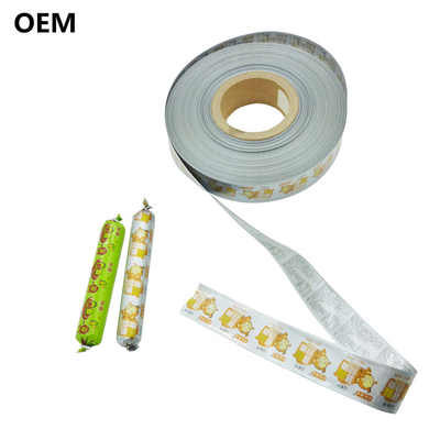 40mm Caliber Logo Flexography Printing Plastic Sausage Casings For Sausages