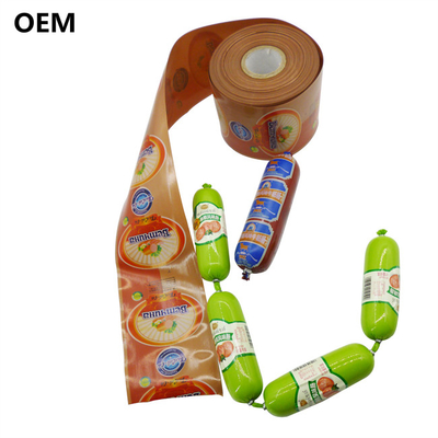 Plastic Sausage Casings Custom Logo Flexography Printing  Plastic Beef Sausage Casings