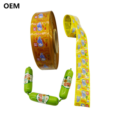 Plastic Sausage Casings Custom Logo Flexography Printing  Plastic Beef Sausage Casings