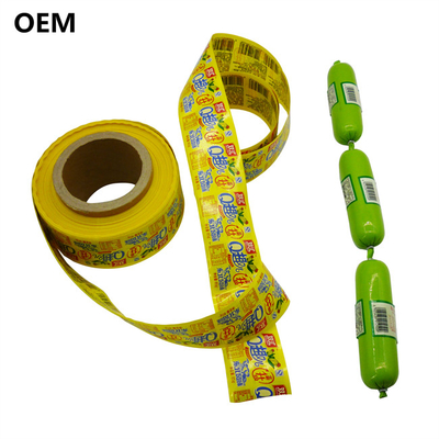 Plastic Sausage Casings Custom Logo Flexography Printing  Plastic Beef Sausage Casings