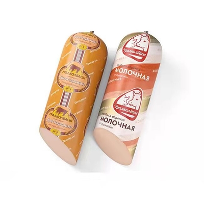 OEM Sausage Packaging Colorful Plastic Sausage Casings Flexography Printing Brand Logo Meat Sausage Packaging