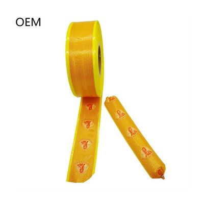 Kingred Sausage Casings Yellow Colour Printed Artificial Sausage Skin Steam Cooked