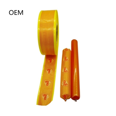 Sausage Casings Yellow Colour Printed Artificial Sausage Skin For Steam Cooked Sausages