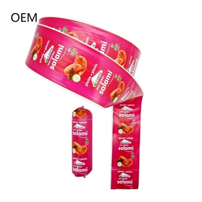Food Grade OEM Custom Flexography Printing Plastic Sausage Casings For Salami Sausages