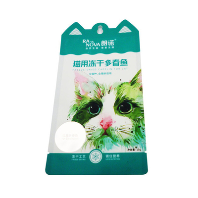 Cat Food Freeze Dried Snacks Packaging Bags Plastic Stand Up Sealer Bags Moisture Resistant Packaging