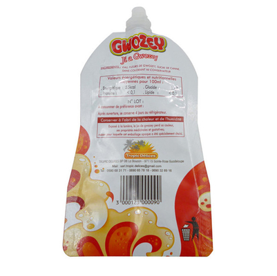 Liquid packaging bag Self-supporting plastic bag customized printing with plastic suction nozzle