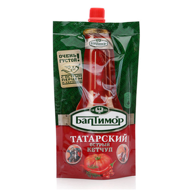 Condiment bag Ketchup Self-supporting bag Plastic suction nozzle Custom flexography printing brand