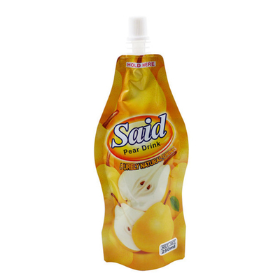 Self-contained packaging Plastic bag digital printing liquid bag with plastic suction nozzle
