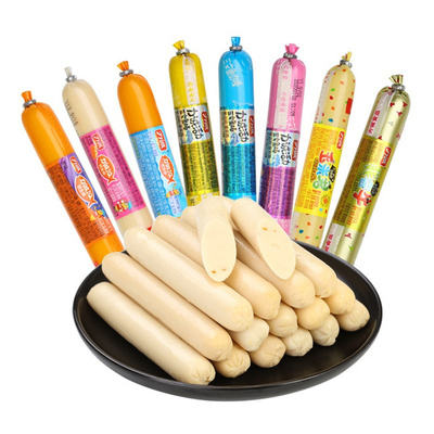 Colourful Logo Printed Plastic Pvdc Sausage Casing For Fish Sausages