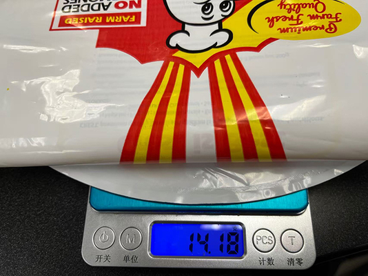 White Frozen Chicken Bags 250mm x 400mm with Logo Printing