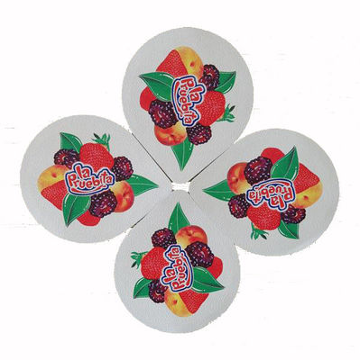 OEM ODM Die Cut Lids 30 Microns 33 Microns Yogurt Cup Lids Easy Peelable