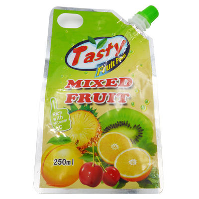 Food Grade Customized LOGO Printing Stand Up Pouch Bags With Suction Nozzle For Juices