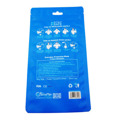 Kingred Custom Printing Barrier Heat Sealable Ziplock Mask Pouch Packaging Bag