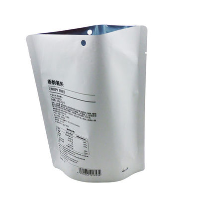 Nitrogen Filling Food Packaging Bags Crispy Fries 100g Aluminium Foil Stand Up Pouch