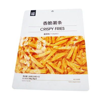 Nitrogen Filling Food Packaging Bags Crispy Fries 100g Aluminium Foil Stand Up Pouch