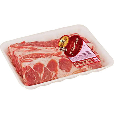 Anti Fog White Black Disposable Food Trays 100mm Depth For Meat Fish