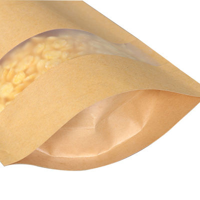 Doy Pack Food Packaging Bags Waterproof Kraft Paper Stand Up Ziplock Pouch