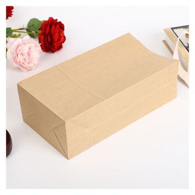 Brown OEM ODM Printed Kraft Paper Bread Bags 35um-150um Thickness