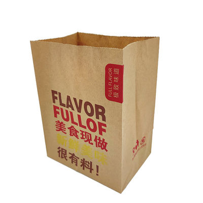 Brown OEM ODM Printed Kraft Paper Bread Bags 35um-150um Thickness