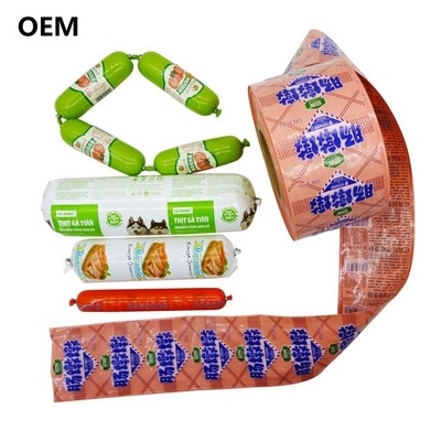 Different Size From 20mm Calber To 160mm Flexography Logo Printed Plastic Sausage Casing