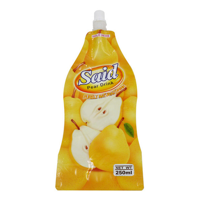 Self-contained packaging Plastic bag digital printing liquid bag with plastic suction nozzle