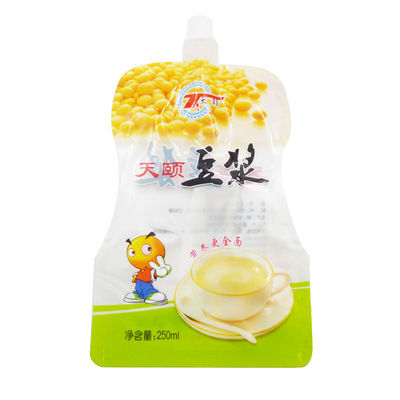 250ml Soy Milk Doypack Stand Up Pouch With Nozzle OEM Printed