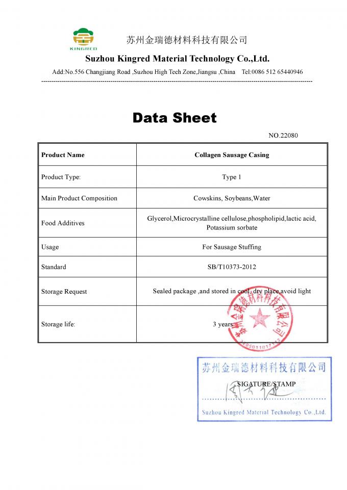 Natural Colour Soft Can Collagen Sausage Casings Synthetic Sausage Skins